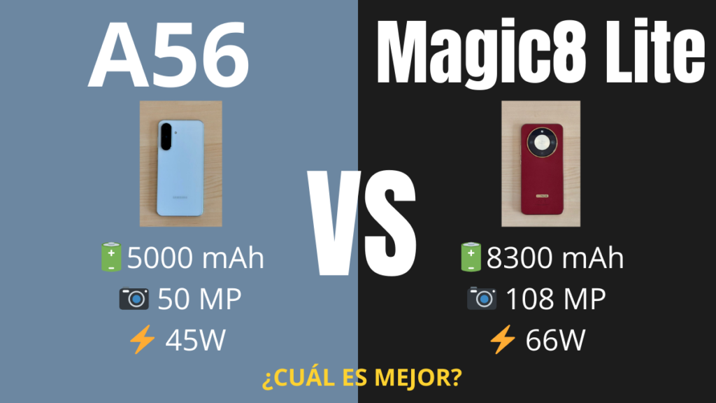 samsung galaxy a56 vs honor magic 8 lite comparativa 2026