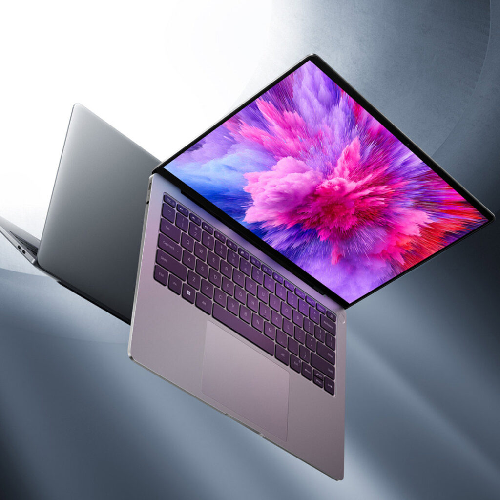 laptop xiaomi book pro 14 con pantalla oled encendida