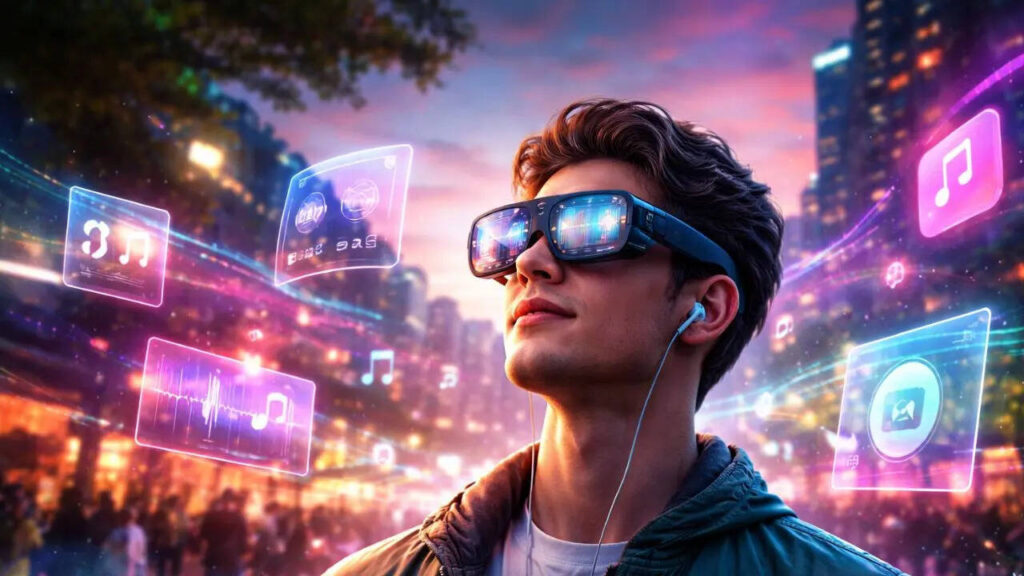 spotify xr mostrando letras sincronizadas en lentes inteligentes