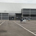 Fachada de la fábrica de coches voladores ARIDGE en Guangzhou.