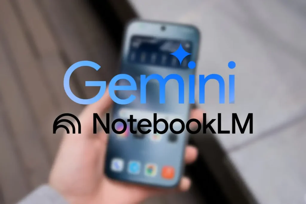 Interfaz de Gemini con función Notebooks activa