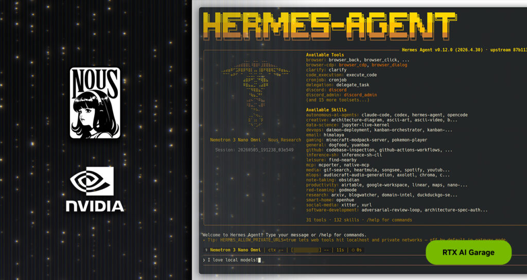 Hermes funciona en PCs RTX y DGX Spark