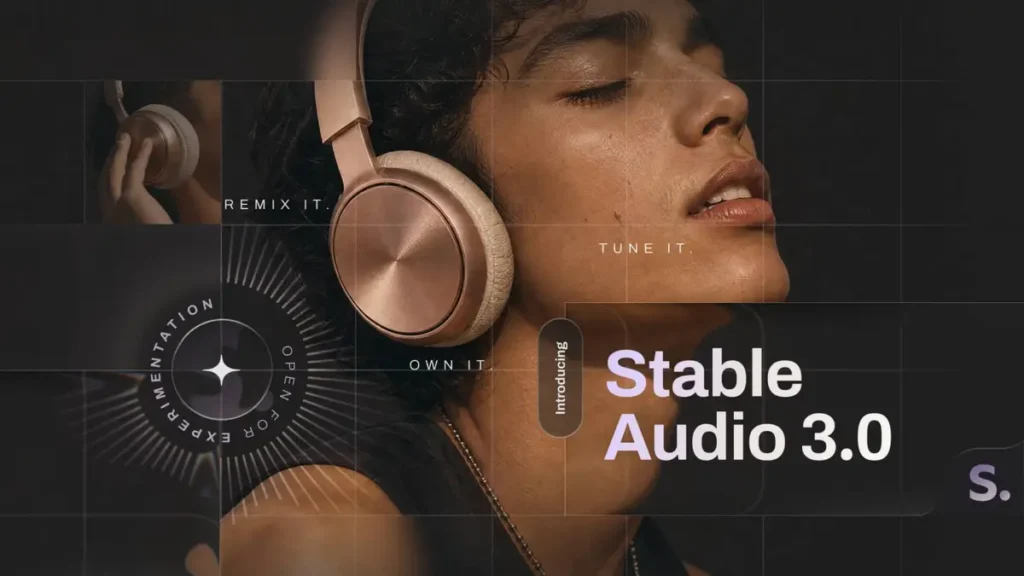 Interfaz de Stable Audio 3.0 creando música mediante IA