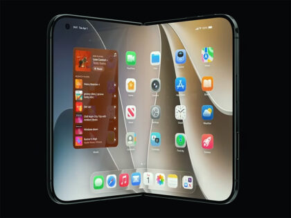 Concepto visual del teléfono iPhone Ultra junto a los modelos iPhone 18 Pro.