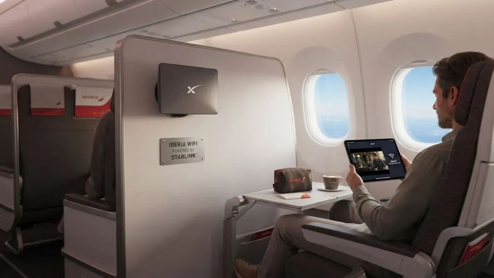 Avión de Iberia con Starlink