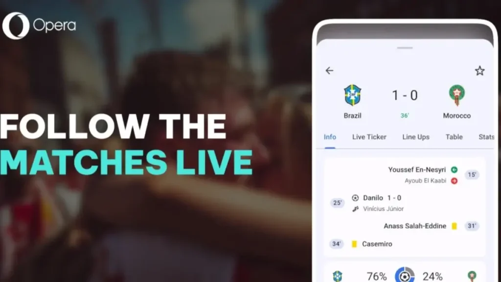 Nuevo hub de fútbol en Opera para Android