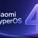 Interfaz de Xiaomi HyperOS 4 con diseño de efecto cristal y Super Asistente de IA 2.0 en un smartphone Xiaomi 17 Pro