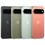 Google Pixel 11 Pro XL en sus cuatro colores oficiales colocados en fila horizontal.