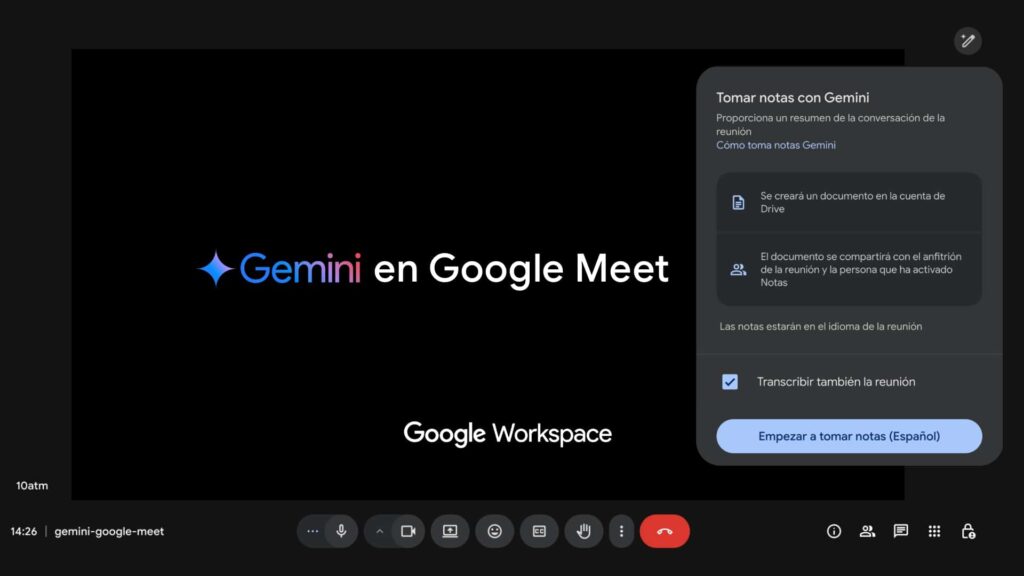 Google Meet con inteligencia artificial