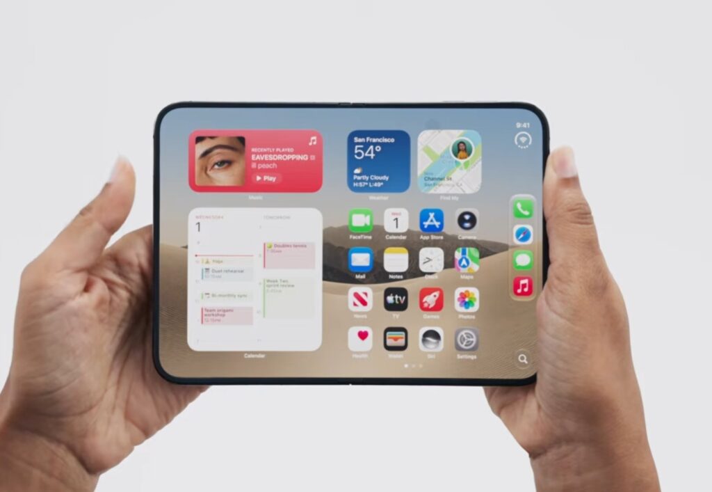 iPhone Duo abierto con pantalla interna
