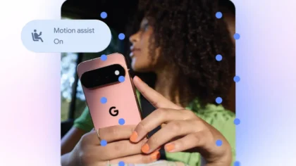Google Motion Assist con burbujas animadas