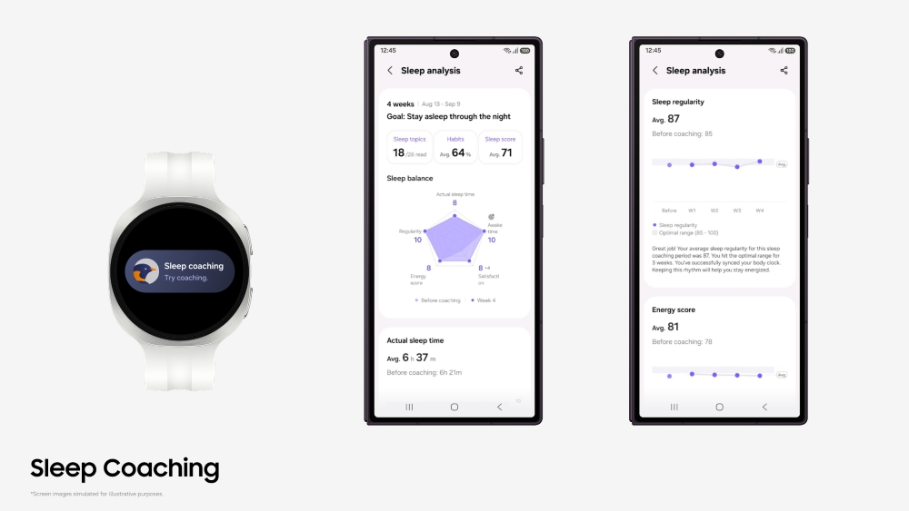 Actualización de Samsung Health con nuevas funciones para sueño y running.