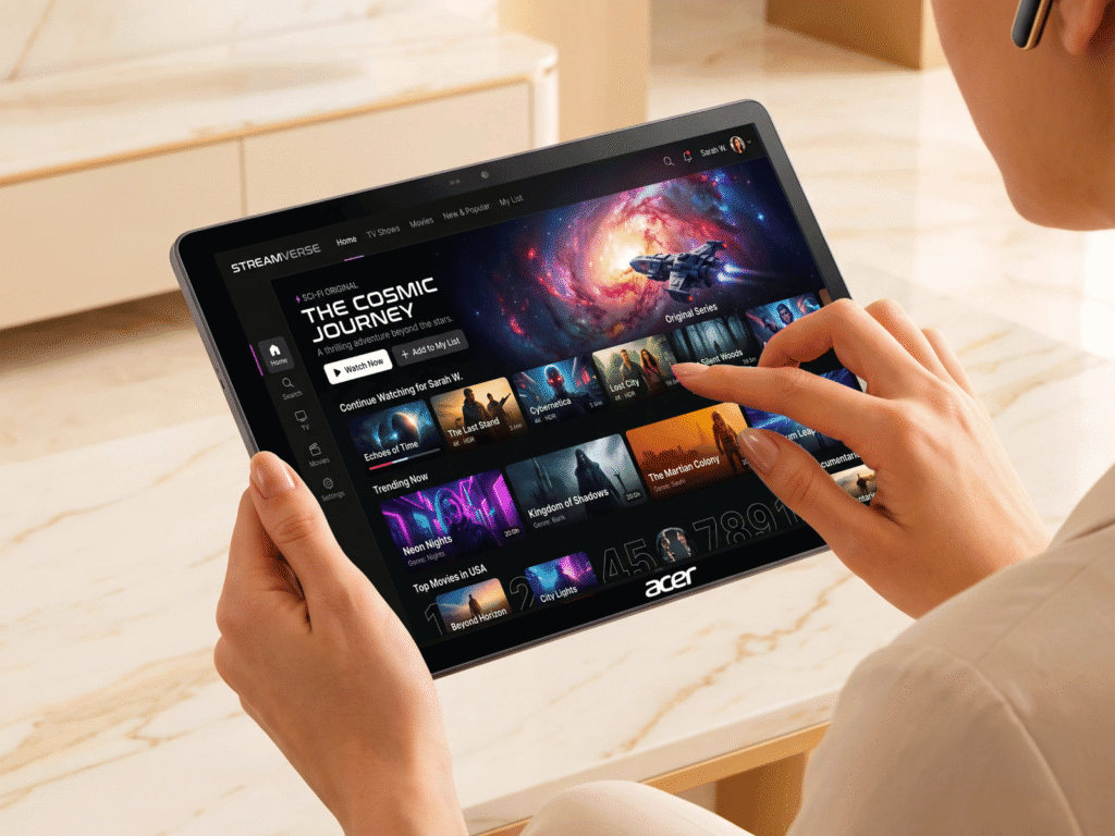 Acer Iconia Tab 11 5G con cuerpo metálico y pantalla de 10.95 pulgadas.