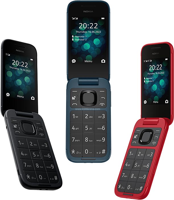 Botón SOS del Nokia 2360 Flip para llamadas de emergencia.